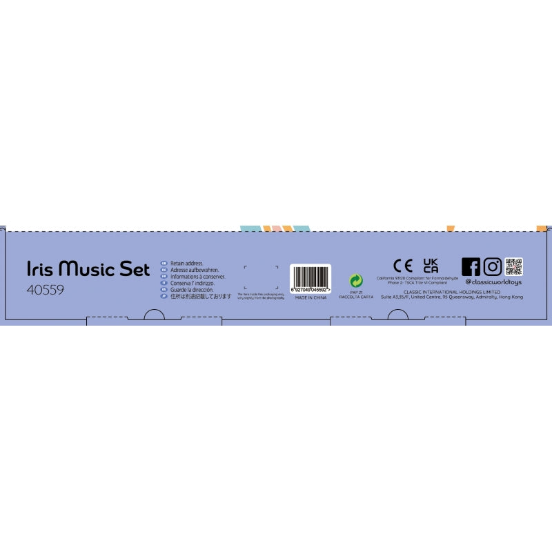 CLASSIC WORLD Houten Muziekinstrumenten voor Kinderen: XYlofoon, Trommel, Rammelaar 5 stuks