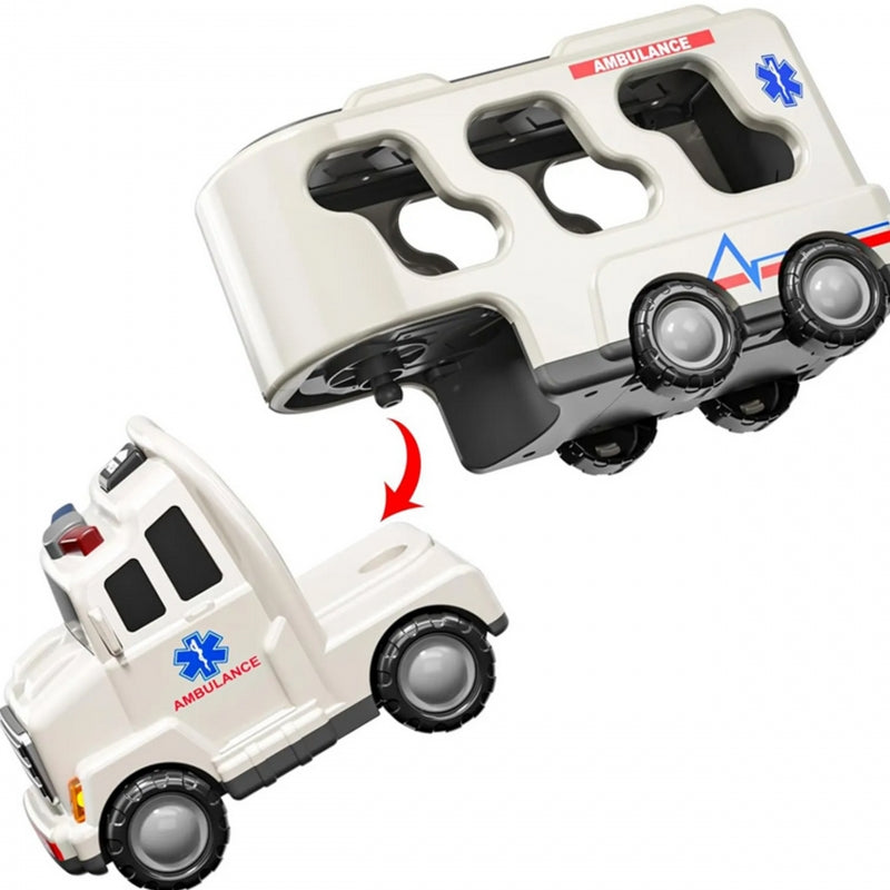 WOOPIE SpeelgoedTakelwagen met 5 Auto's Inclusief Ambulance