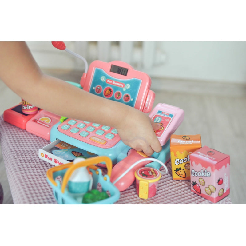 WOOPIE Speelgoedkassa voor Kinderen Incl. Scanner, Weegschaal, Microfoon en 24 Accessoires