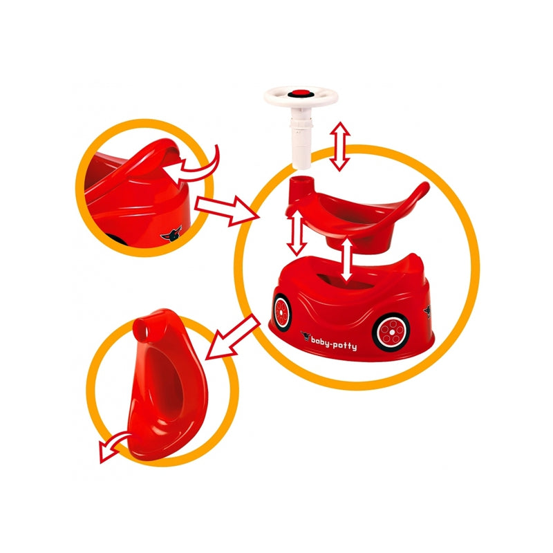 BIG Baby plaspotje loopwagen - Zindelijkheidstraining - New Bobby Car Auto met Stuur - Rood
