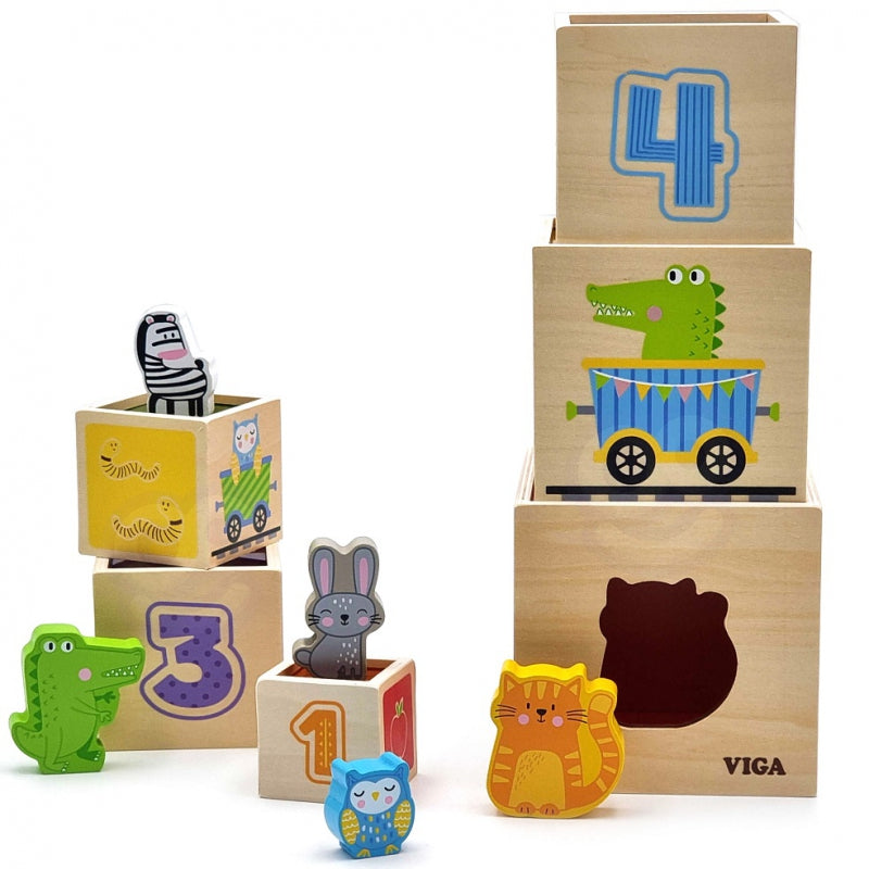 VIGA Houten Piramide Puzzelblokken