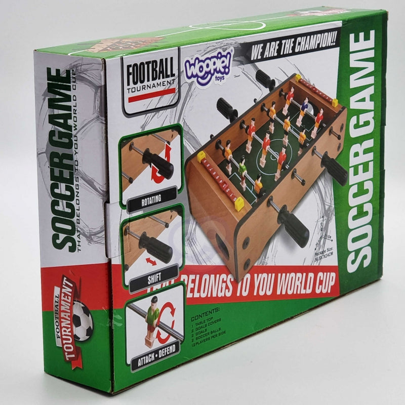WOOPIE Mini voetbaltafel - tafelvoetbal - 36,5 x 21,5 x 9 (cm)
