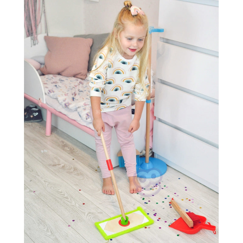 TOOKY TOY Houten Speelgoed Schoonmaak set - Opruimset voor Kinderen 6 stuks