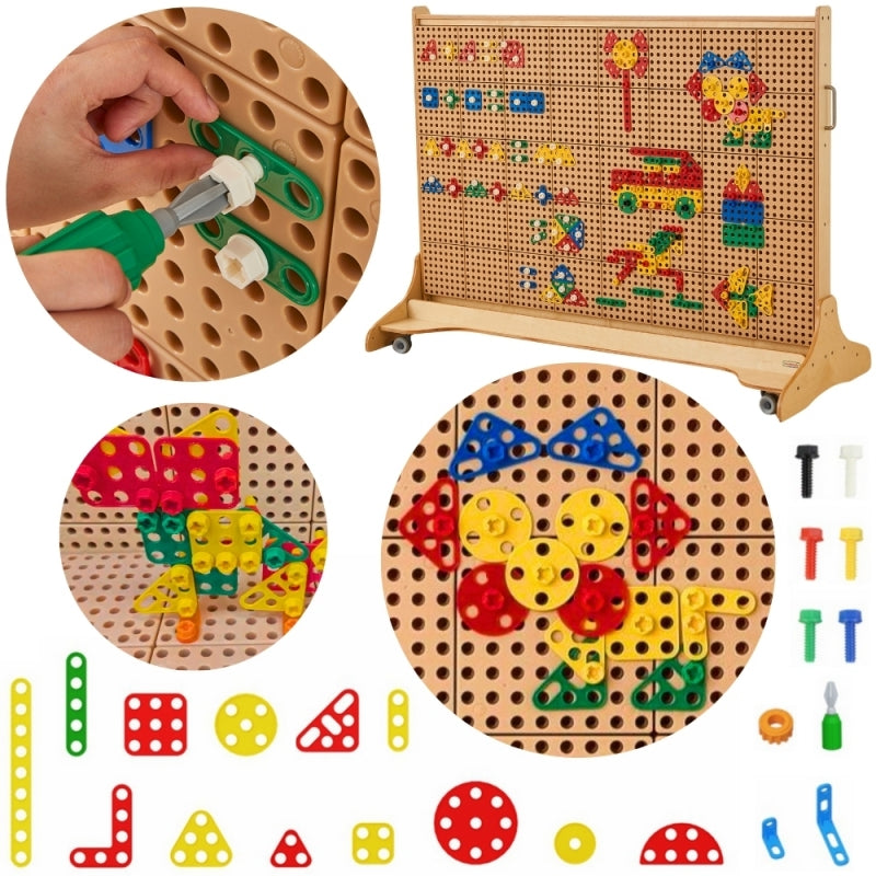 MASTERKIDZ Geometrische blokken voor STEM-wandpanelen - 260 stuks.