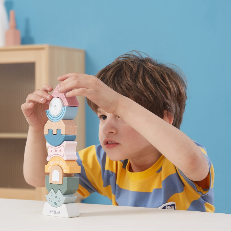 VIGA PolarB Houten Balancerende Toren Puzzel