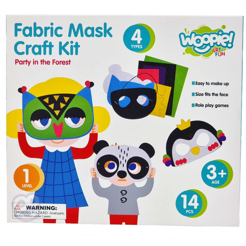 WOOPIE ART&FUN Creatieve DIY Set maskers - Maak je eigen maskers - 4 stuks