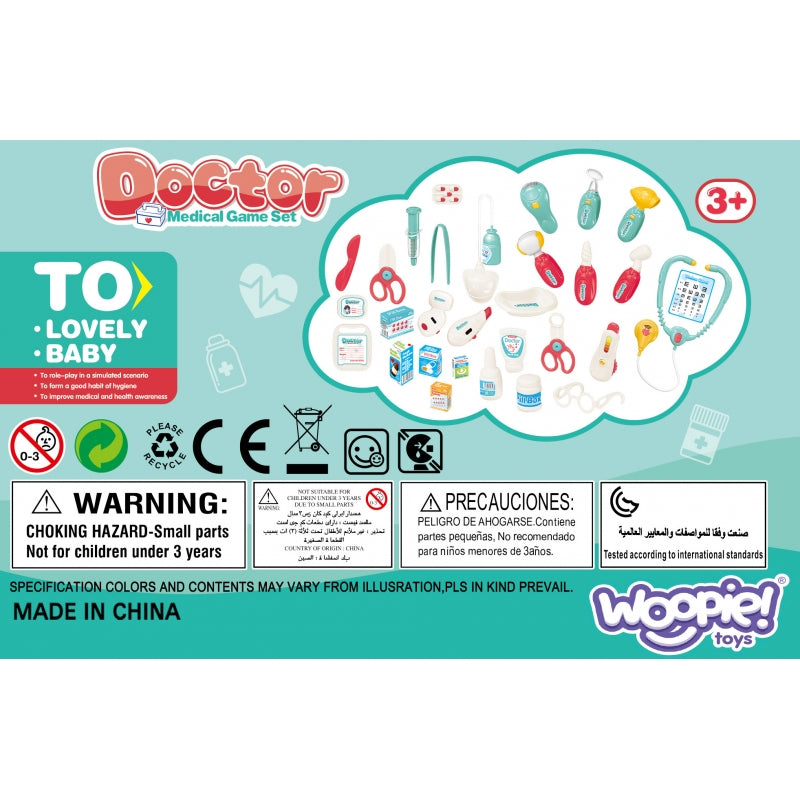 WOOPIE speelgoed Doktersset in een Koffer inclusief Licht, Geluid en Accessoires