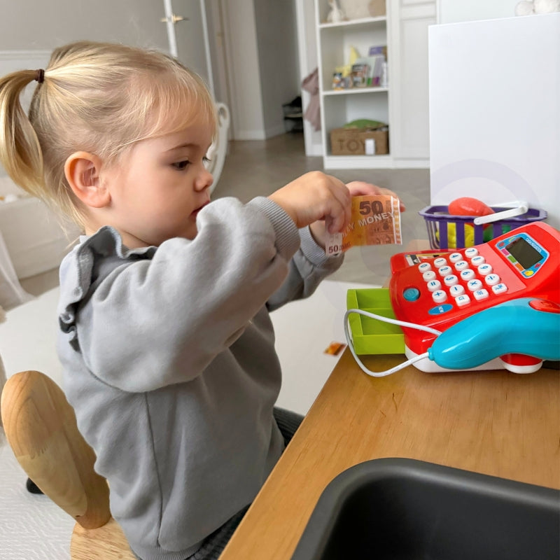 WOOPIE Speelgoed Kassa met Rekenmachine en Accessoires