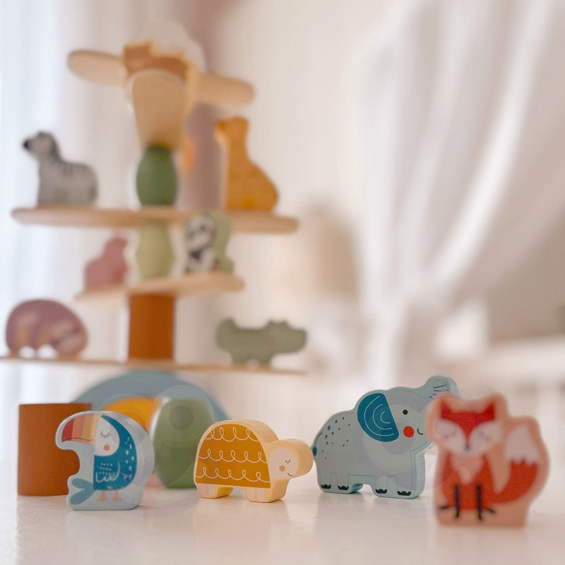 WOOPIE GREEN Houten Dieren Balance Stapelspel - FSC gercertificeerd