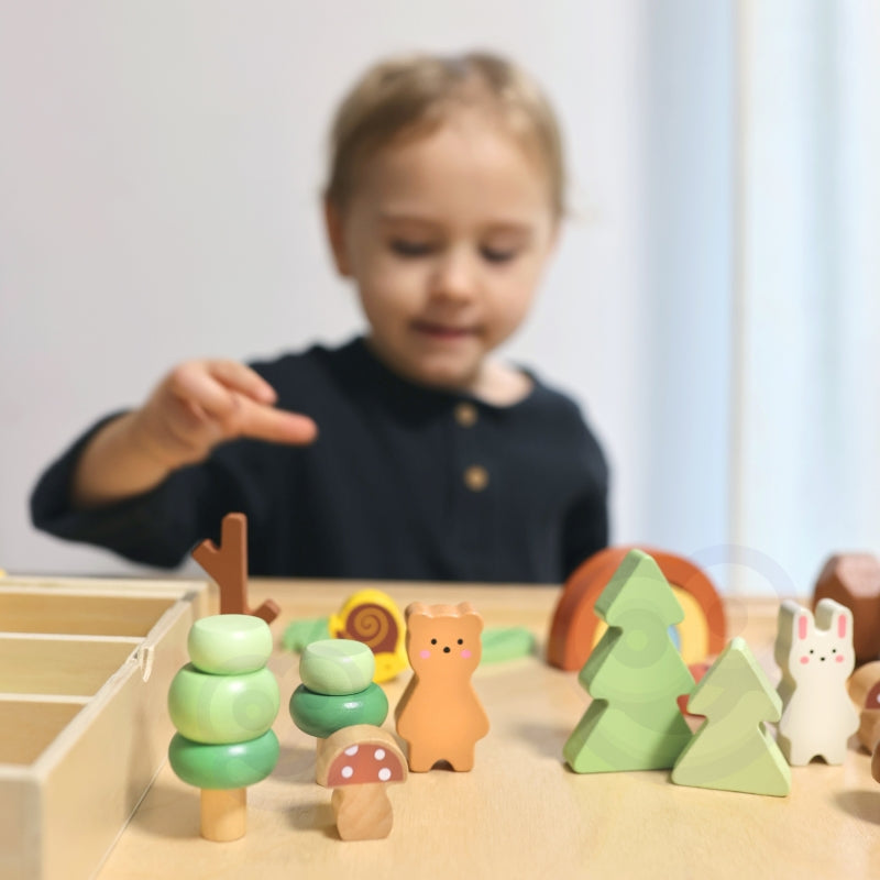 TOOKY TOY Natuur set Stapelblokken puzzel