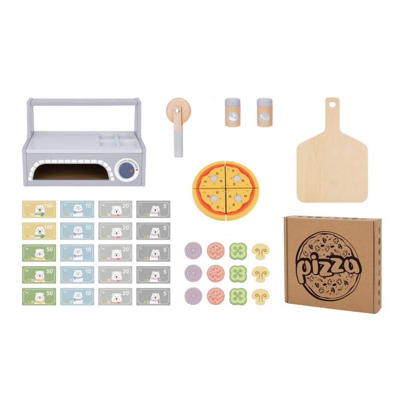 TOOKY TOY Speelgoed Pizzeria Houten Pizzaoven Accessoires