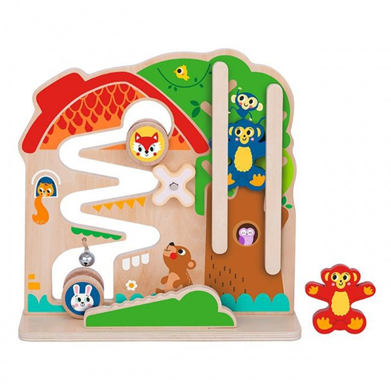 TOOKY TOY Houten Montessori activiteitenbord met doolhof