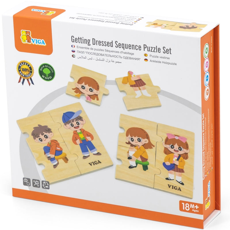 VIGA houten educatieve puzzel – Aankleedspel voor kinderen