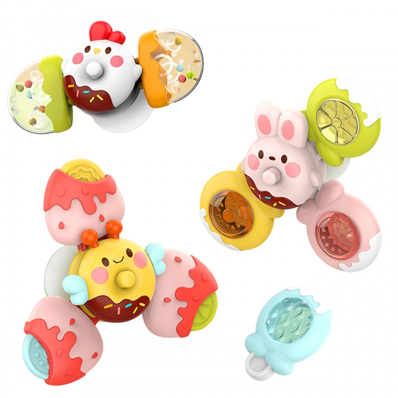 WOOPIE BABY Fidget Spinner Sensorisch set van een Bij, Kippetje en Konijn - 3 Stuks