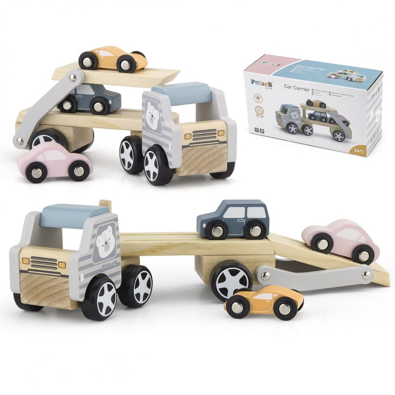 VIGA PolarB Houten Oplegger met Auto's - Montessori speelgoed