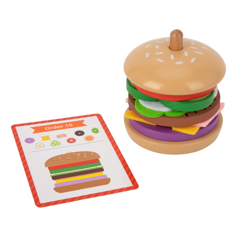 WOOPIE Houten Burger Restaurant Puzzel voor Kinderen 15 stuks