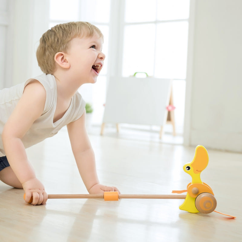 CLASSIC WORLD Houten Duwspeelgoed Eendje voor Kinderen
