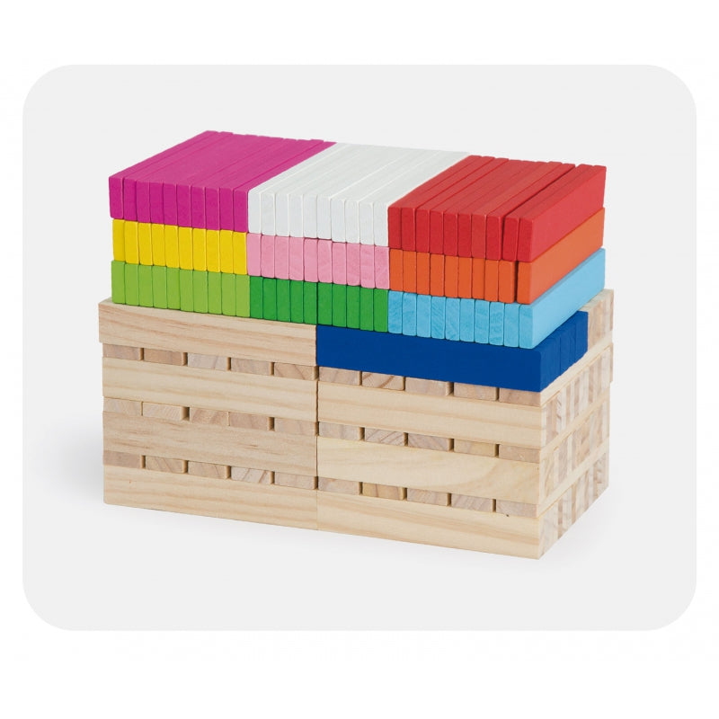 VIGA Houten Gebouwen Bouwstenen 250 stuks