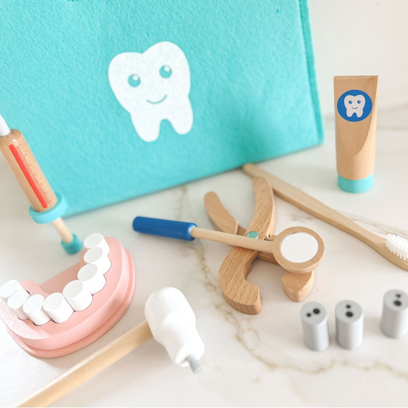 TOOKY TOY Tandarts Speelset – Dokterskoffertje voor Kinderen – 19-delig – FSC-gecertificeerd