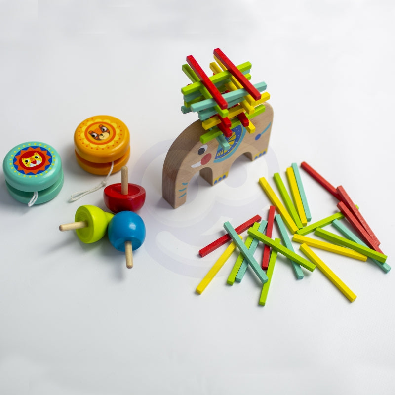 TOOKY TOY Mikado Draaiende olifant spel - 46 stuks