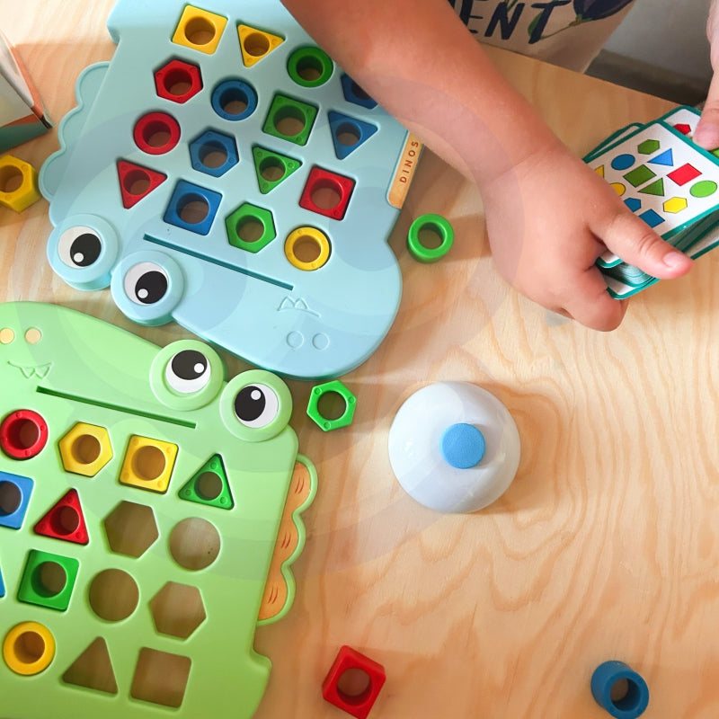 WOOPIE Dinosaurus Puzzel Behendigheidsspel - Vormen herkennen - Montessori Speelgoed