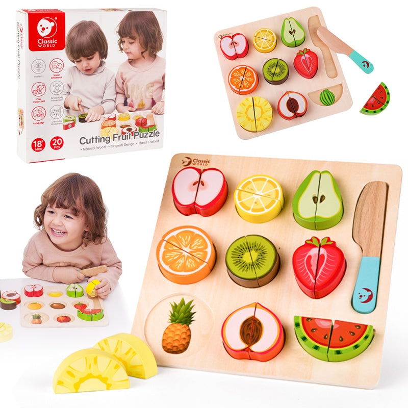CLASSIC WORLD Montessori Fruit Snijset met Klittenband - 20 stuks