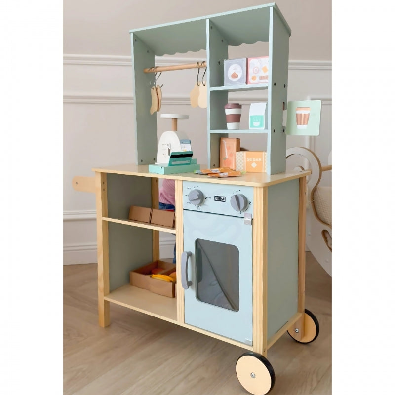 WOOPIE Grote multifunctionele 5-in-1 Winkelkraam, Supermarkt, Restaurant, Café & Keuken 73 onderdelen