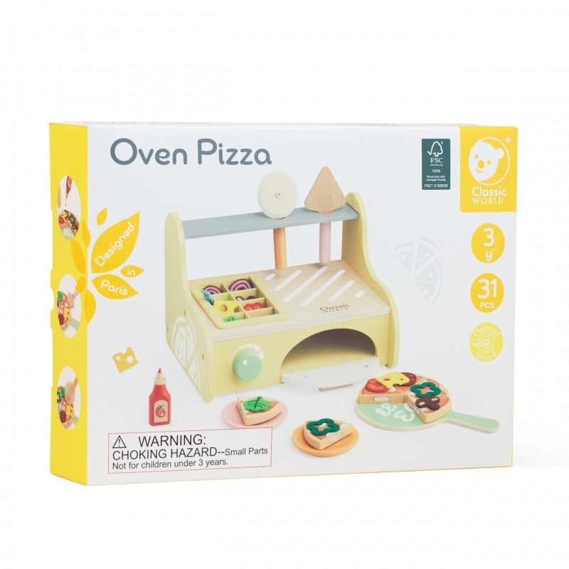 CLASSIC WORLD Houten Speelgoed Pizzaoven - Oven Pizza 3+ FSC