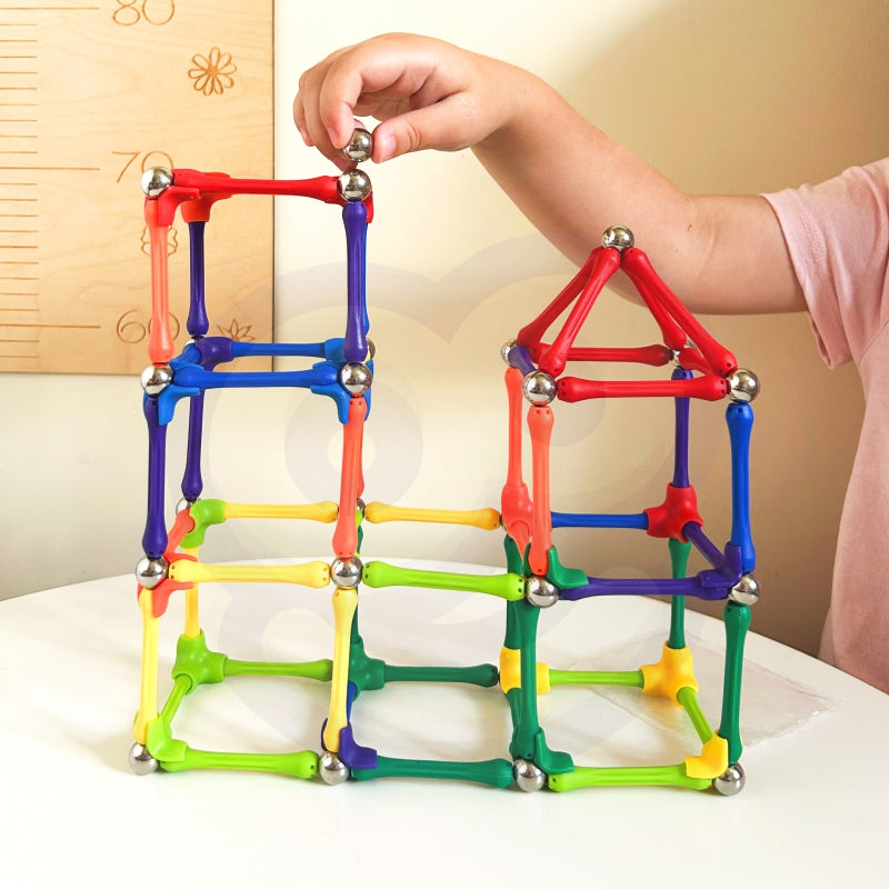 WOOPIE Magnetische Bouwstenen, Staafjes Creatieve Puzzel 110 stuks