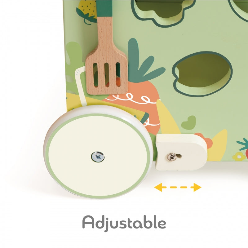 CLASSIC WORLD Houten Keuken 2 in 1 Duwwagen met Verwijderbare Wielen