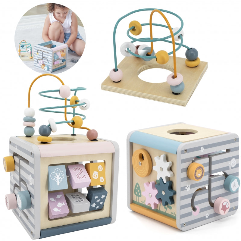 VIGA PolarB Houten Activiteit Kubus voor baby's en peuters