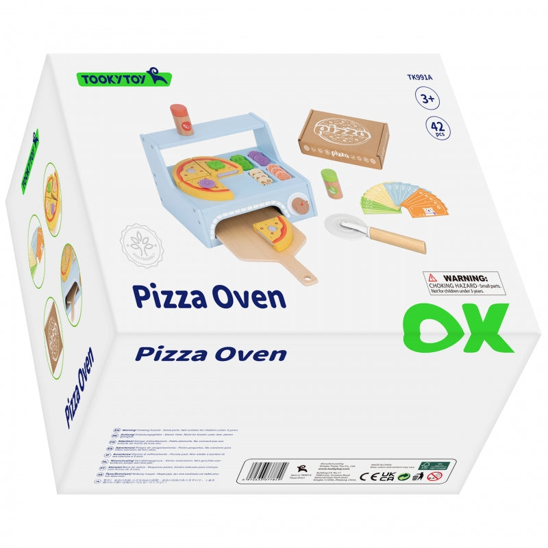 TOOKY TOY Speelgoed Pizzeria Houten Pizzaoven Accessoires