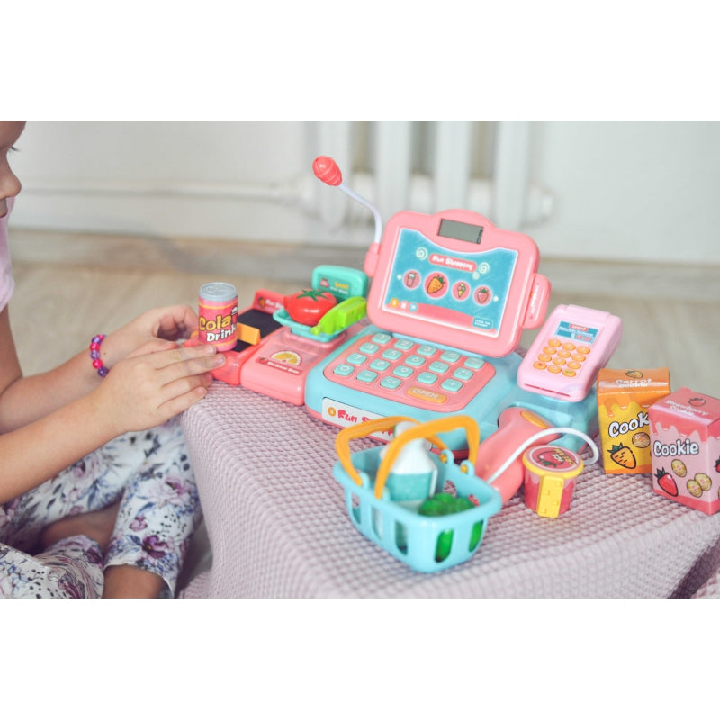 WOOPIE Speelgoedkassa voor Kinderen Incl. Scanner, Weegschaal, Microfoon en 24 Accessoires