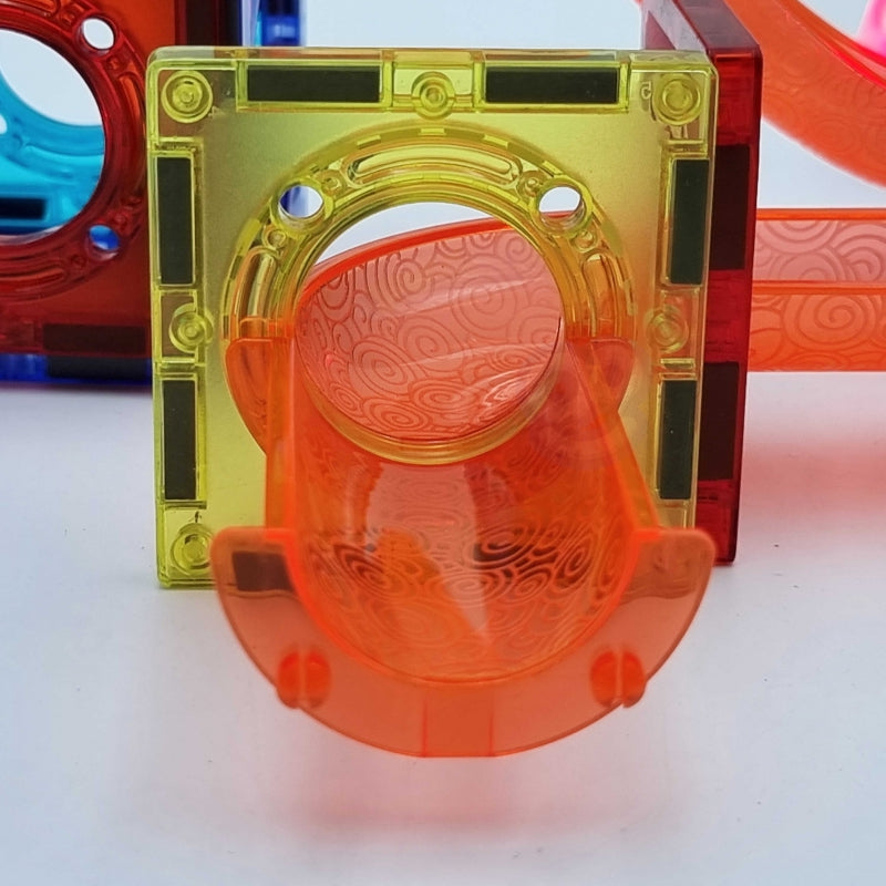 WOOPIE Magnetische Bouwstenen Lichtgevende Kogelsbaan, Knikkerbaan 49 stuks