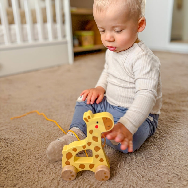 TOOKY TOY Houten Trekgiraf