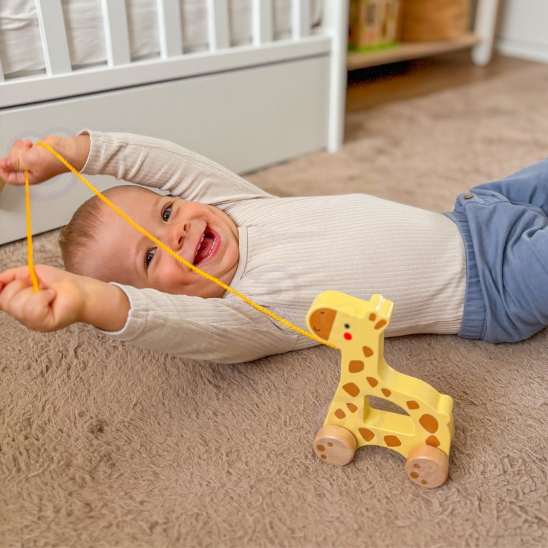 TOOKY TOY Houten Trekgiraf
