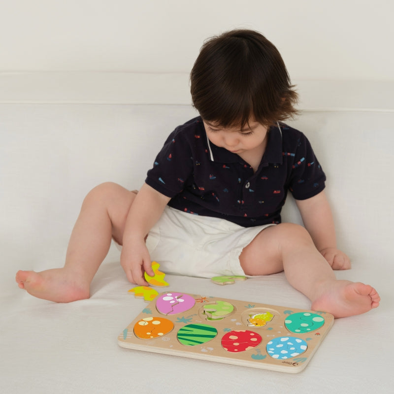 CLASSIC WORLD Dinosaurus Houten Puzzel Eiervorm