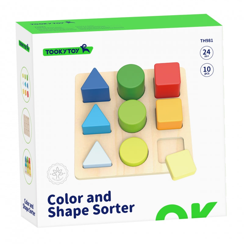 TOOKY TOY Educatief houten Puzzelspel - Geometrische Figuren