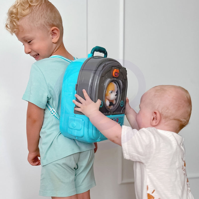 WOOPIE Speelgoed Kleine Dierenarts set met Huisje in een Rugzak en Hondje
