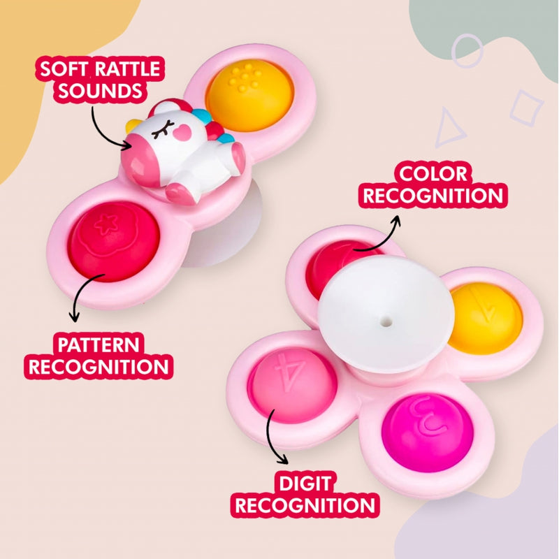 WOOPIE Fidget Spinner Pop-it Kosmische, 3 Verwisselbare Stuks, Roze