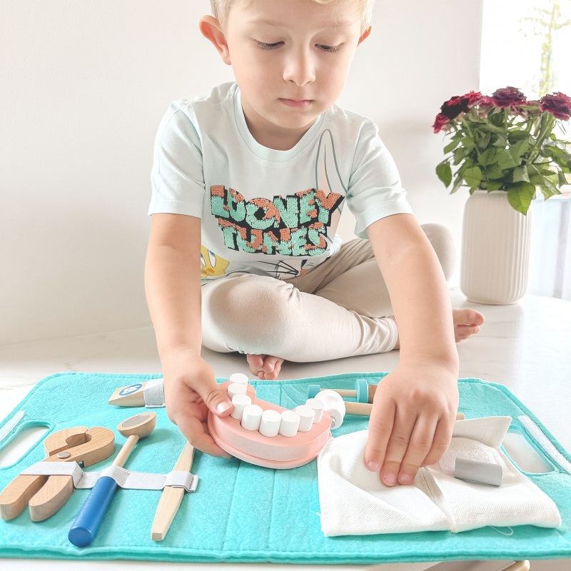 TOOKY TOY Tandarts Speelset – Dokterskoffertje voor Kinderen – 19-delig – FSC-gecertificeerd