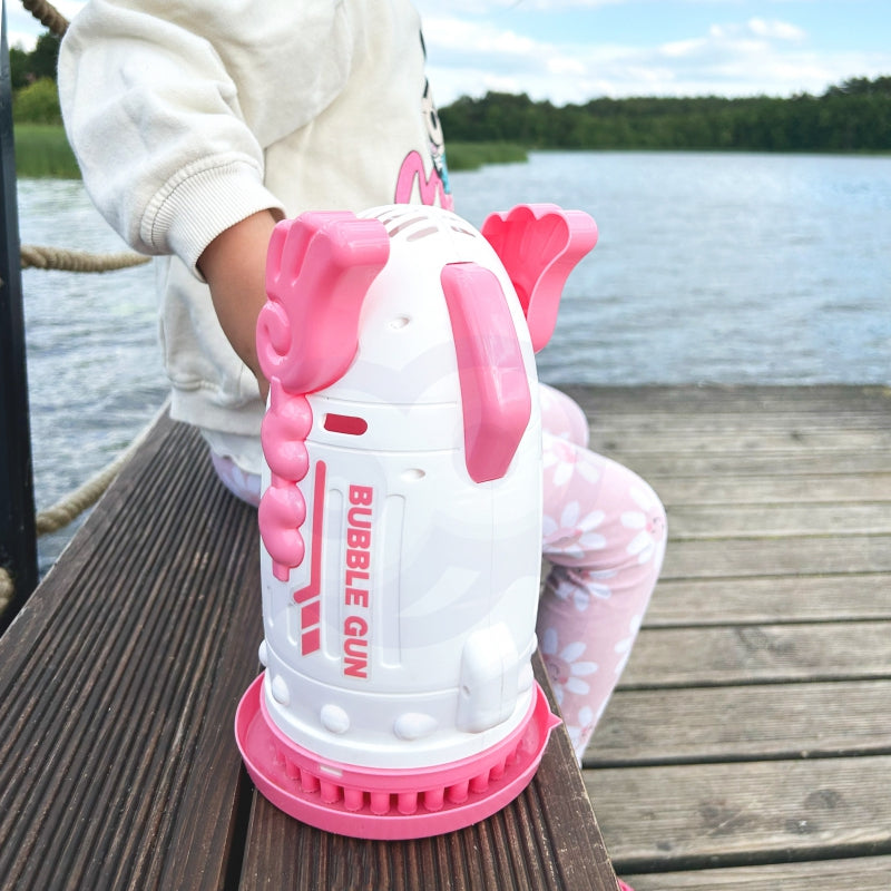 WOOPIE Bubble Gun, Bellenblaasmachine pistool met 91 Openingen, Roze