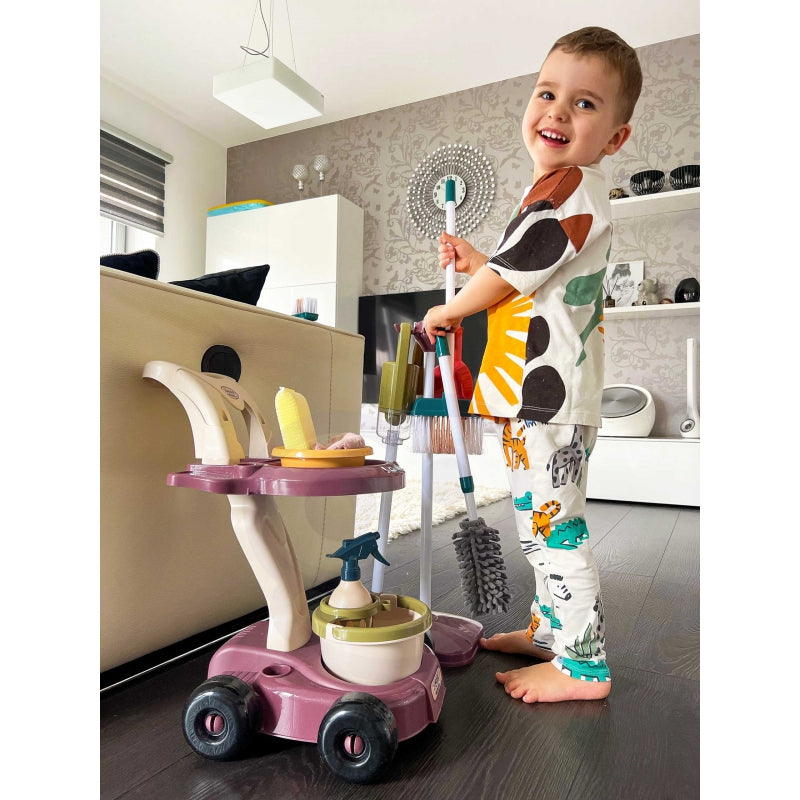WOOPIE XXL Speelgoed 3-in-1 Schoonmaakset - Schoonmaakkar - 26 stuks