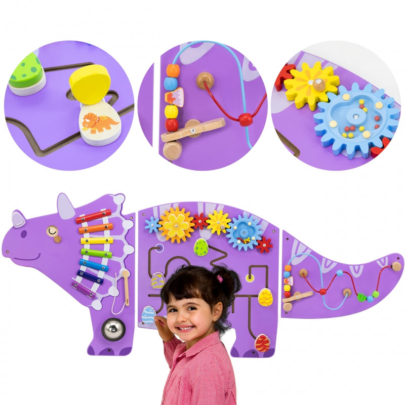 VIGA Dinosaurus Houten Sensorisch Speelbord