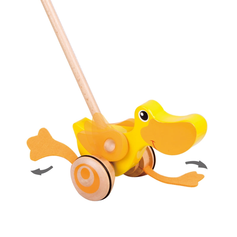 CLASSIC WORLD Houten Duwspeelgoed Eendje voor Kinderen