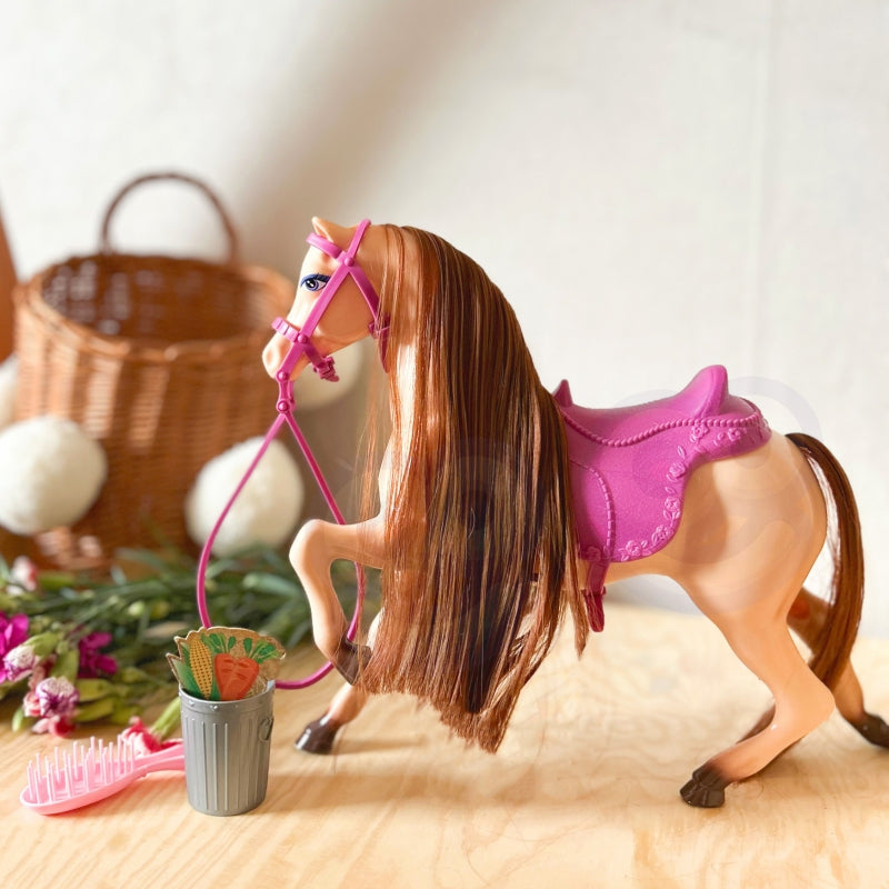 WOOPIE Manege speelgoed ruiter pop met paard + accessoires Speelpop