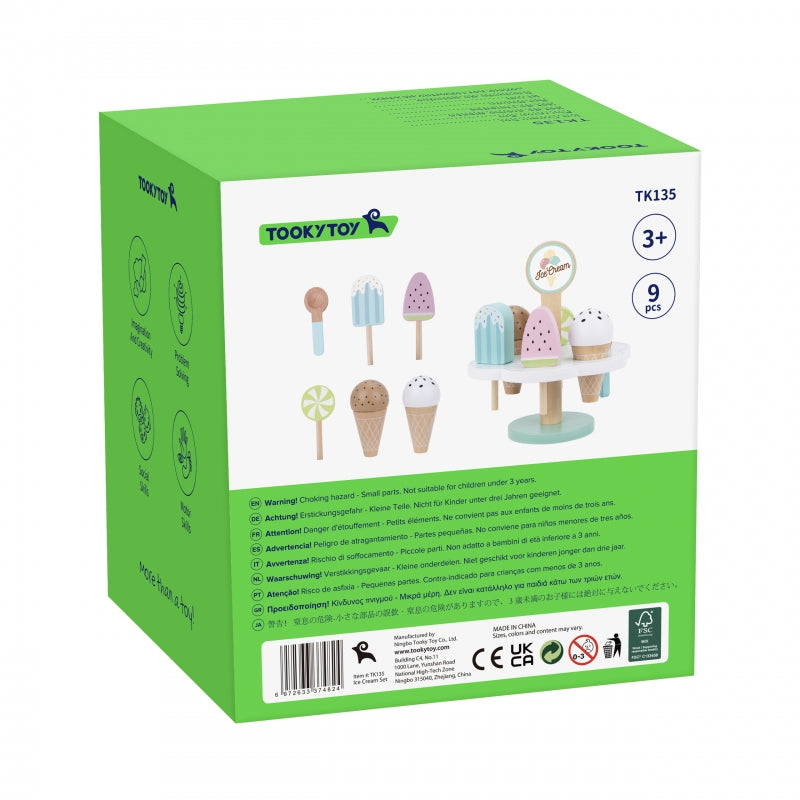 TOOKY TOY Houten Magnetisch speelgoed IJsjes op Standaard
