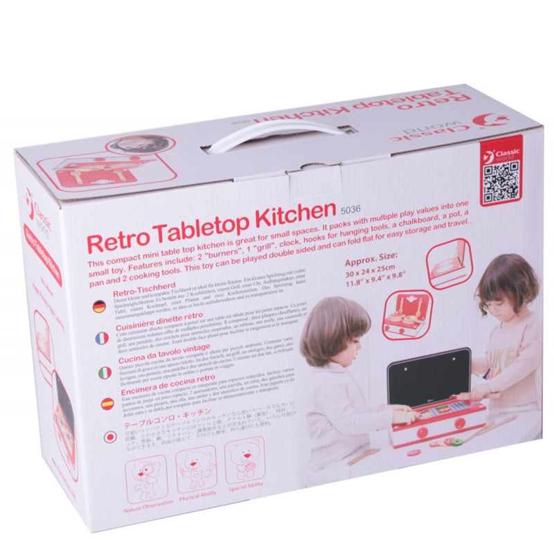 CLASSIC WORLD Houten Keuken 2in1 Grill + Kinderfornuis - 22 stuks