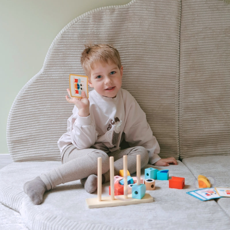 TOOKY TOY Houten Krab Stapelpuzzel, Pastel Kleur, Blokken