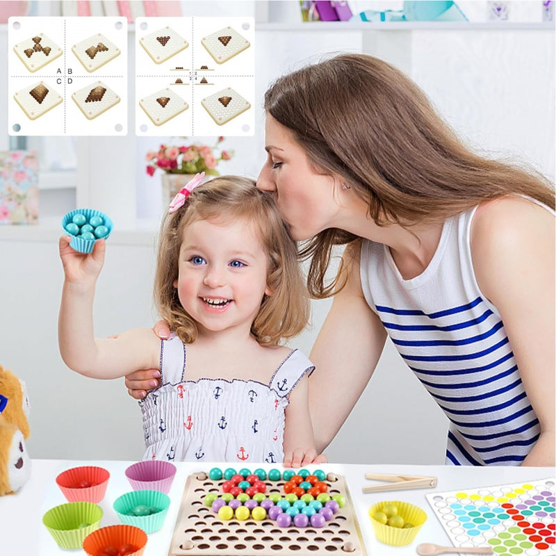 WOOPIE Gekleurde Balletjes Puzzel - Telraam - Mozaïek Sorteerder - Montessori Speelgoed
